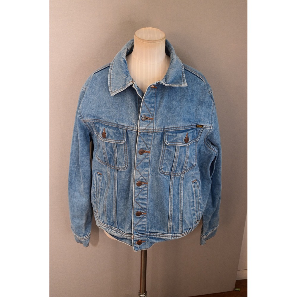 Seager Co Whitewater Freewheelin Jacket L Blue Denim Trucker Mens Western